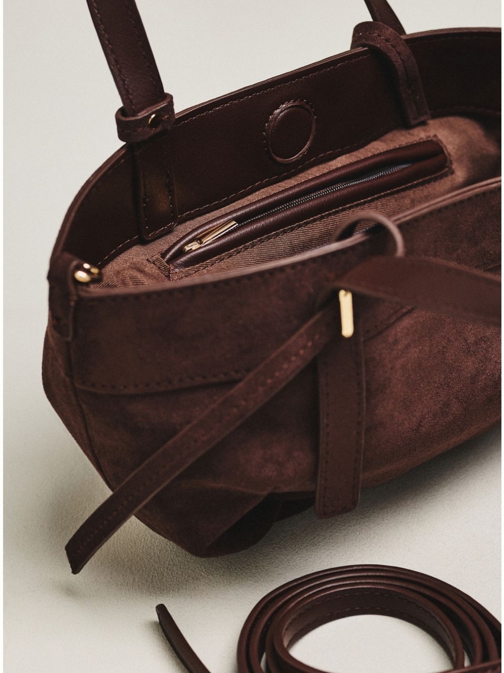 NWT Anthropologie Faux Suede Mini Clinched Handbag - Picture 3 of 3